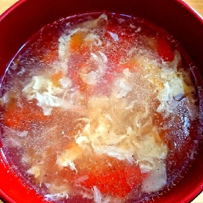 トマト嫌いな家族にも大好評でした。本格的中華スープを味わえました♪